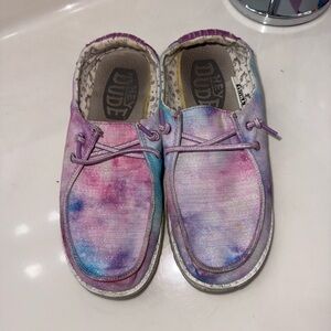 Hey Dude Kids Pastel Tie-Dye Moccasins